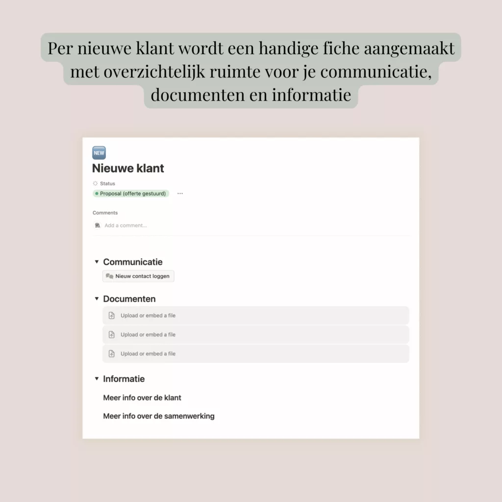 CRM detail view klantfiche