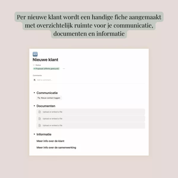 CRM detail view klantfiche